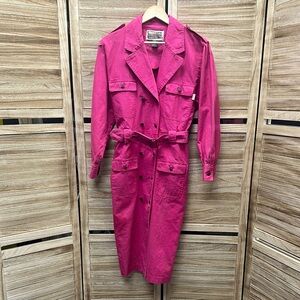 80s GITANO Hot Pink Trench Coat